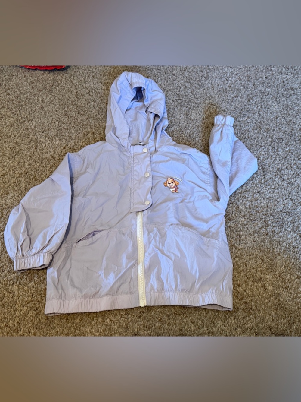 Zara Light Purple Hooded Kids Raincoat with Character Applique